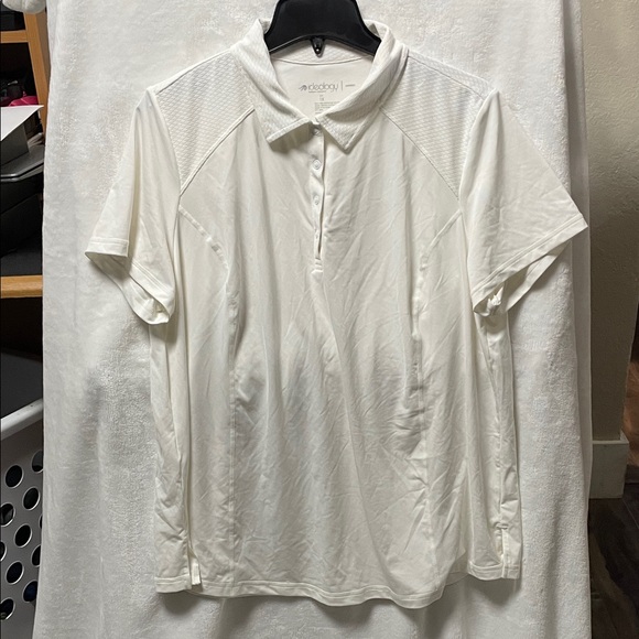 Ideology Women’s Size 1X White Polo Shirt pearl snap Closure - Picture 1 of 4